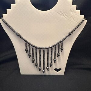 Chic Black Hermatite Beaded Necklace